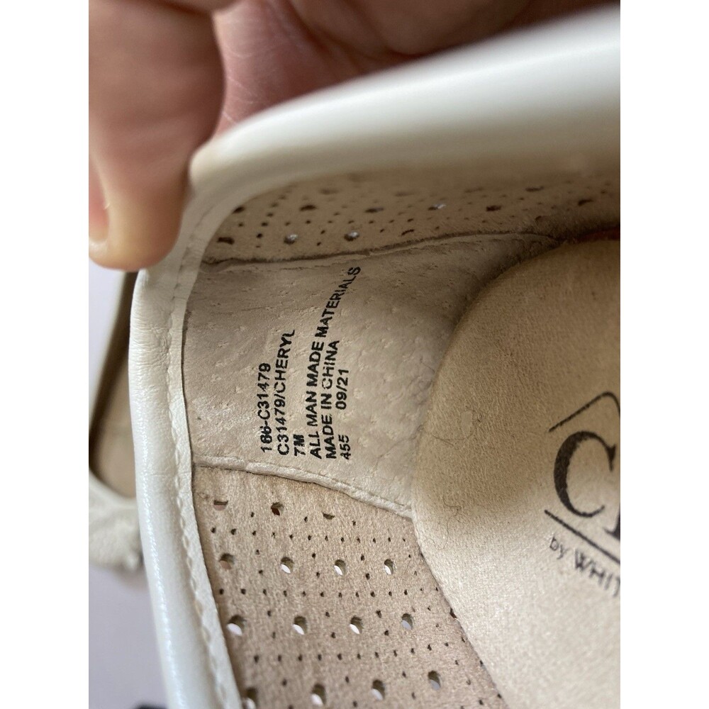 Cliffs By White Mountain Women 7 Cheryl Cushioned Ballet Flat White - Picture 3 of 5